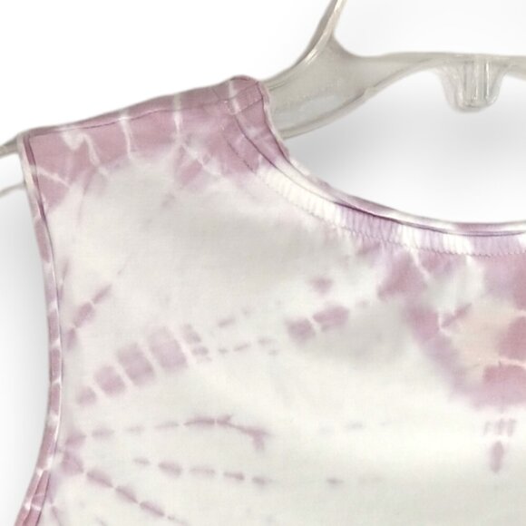 COLSIE-Crop Top Tank-Women's-MEDIUM-Purple-White-Casual-Summer-Cool-Comfort - Picture 4 of 5